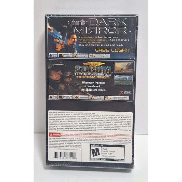 SONY PLAYSTATION PORTABLE PSP SYPHON FILTER & SOCOM DUAL PACK SEALED NEW - Picture 2 of 4